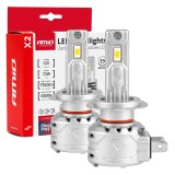 Becuri auto LED H7 AMiO X2 6500K CANBUS 72W 7920 lm 12V DC, CSP, IP67, racire activa, pentru faruri cu lupa si reflector
