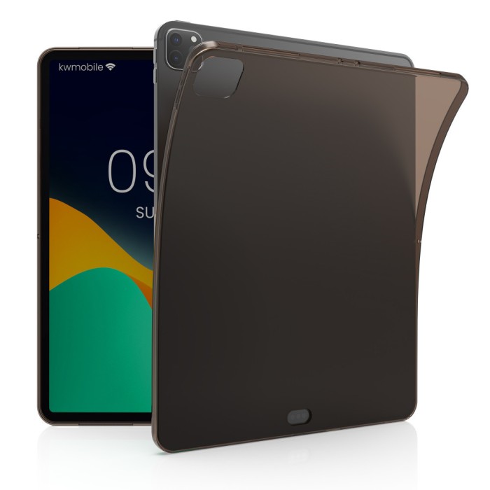 Husa pentru tableta Apple iPad Pro 12.9&quot; (2021)/iPad Pro 12.9&quot; (2020)/iPad Pro 12.9&quot; (2018), Kwmobile, Negru/Transparent, Silicon, 54765.01