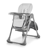 Scaun de Masa Kinderkraft Tastee Pliabil Grey, Spatar/Tava Reglabile, Inaltime 7 Nivele, Husa Piele Ecologica