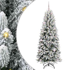 vidaXL Brad de Crăciun artificial cu 150 LED Alb 63 x 63 x 150 cm 3396035
