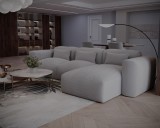 Cumpara ieftin Coltar de Lux Treasure din stofa boucle gri 297x94x42 cm