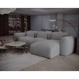Coltar de Lux Treasure din stofa boucle gri 297x94x42 cm