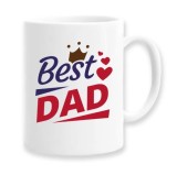 Cana alba personalizata &quot;Best dad ever&quot;, INOVATIX&reg;. 330ml