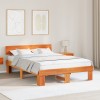 VidaXL Cadru de pat Maro ceruit 140 x 200 cm Lemn masiv de pin