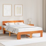 vidaXL Cadru de pat Maro ceruit 140 x 200 cm Lemn de brad solid