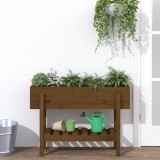 Strat &icirc;nălțat de grădină maro miere 101x30x69 cm lemn masiv pin