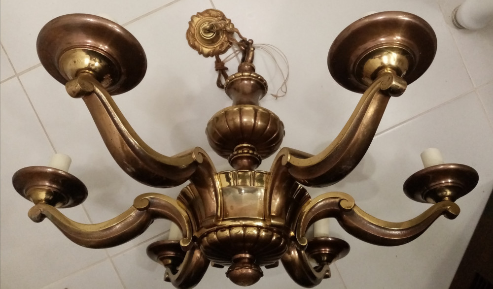 Boem candelabru din bronz masiv de dimensiuni impresionante cu 6 brate |  Okazii.ro