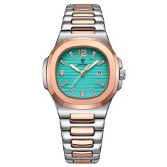Ceas dama Poedagar Quartz Analog Fashion Indici Luminosi Data Argintiu Albastru