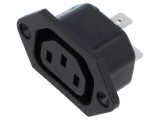 Conector alimentare AC soclu mamă 10A 250VAC IEC 60320 IP30