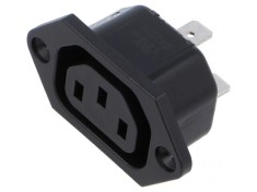 Conector alimentare AC soclu mamă 10A 250VAC IEC 60320 IP30