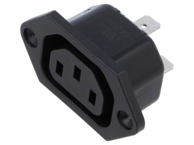 Conector alimentare AC soclu mamă 10A 250VAC IEC 60320 IP30 foto