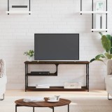 Cumpara ieftin Comodă TV, stejar maro, 103x38x46,5 cm, lemn prelucrat și oțel