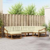 vidaXL Set de canapele de exterior cu pernă 6 pcs Natural și Crem 3367838