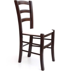 Scaun Paesana - cadru wenge - imitatie piele alb - 21894