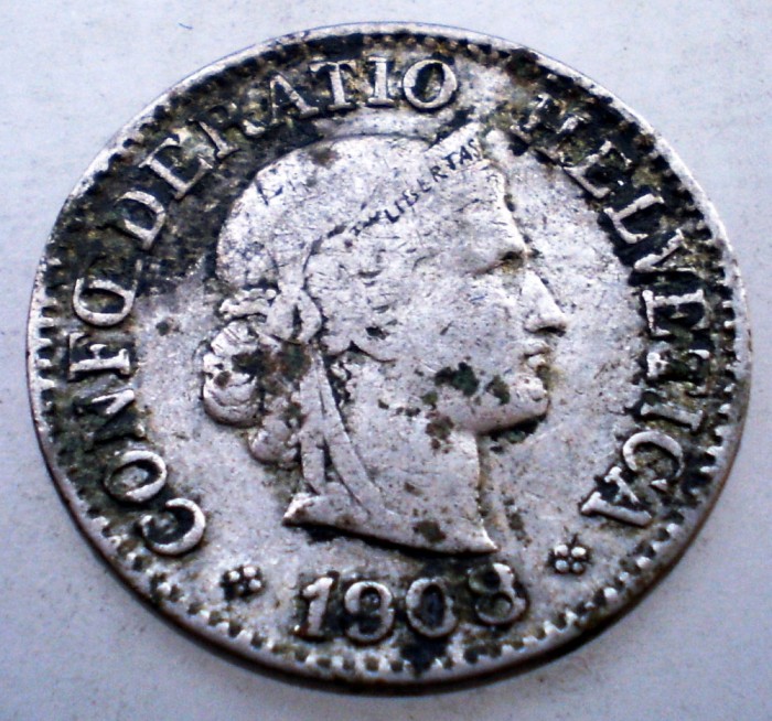 2.184 ELVETIA 10 RAPPEN 1908 B