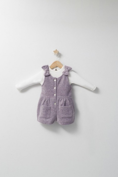 Set elegant cu salopeta si bluzita pentru bebelusi Ballon, Tongs baby (Marime: 3-6 Luni, Culoare: Somon)