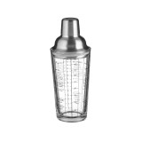 Shaker cocktailuri din sticla, capac de siguranta din otel inoxidabil, strecuratoare si dop