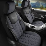 Set Huse Scaune Auto pentru Volkswagen ID4 - Panda Berlin, gri petrol, 11 piese
