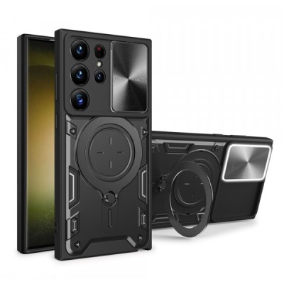 Husa pentru Samsung Galaxy S23 Ultra S918, Techsuit, CamGuard Pro, Neagra foto