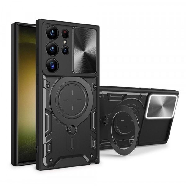 Husa pentru Samsung Galaxy S23 Ultra S918, Techsuit, CamGuard Pro, Neagra