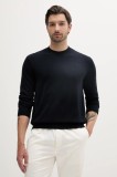 Armani Exchange pulover din amestec de mătase barbati, culoarea albastru marin, light, XM000338 AF12291
