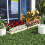 Outsunny Ghiveci Mare Inaltat, Jardiniera din Lemn pentru Gradina cu 2 Compartimente, pentru Plante de Exterior, Legume, Flori, Verdeata, Usor de Asam