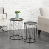 Masute cafea Franta set 2 bucati masuri diferite [en.casa] HausGarden Leisure