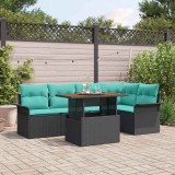 vidaXL Set de canapele pentru grădină 6 pcs Negru Rattan poli 3358076