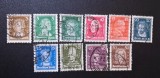 Set 10 Timbre Germania Republica de la Weimar 1926-1927 Personalități Germane Ilustre Beethoven Goethe Kant Bach Ștampilate - A123