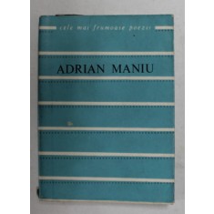 ADRIAN MANIU - VERSURI , COLECTIA &#039; CELE MAI FRUMOASE POEZII &#039; , NR. 96 , 1968