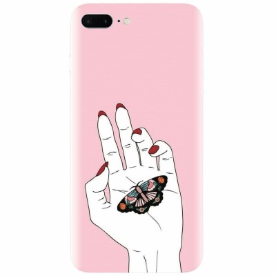 Husa silicon pentru Apple Iphone 7 Plus, Butterfly In Hand foto