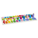 Cumpara ieftin Joc alfabetic pentru copii, din lemn 3 in 1, logaritmic cu litere si cifre - Multicolor, Dactylion