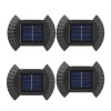 Set 4 lampi LED solare cu lumina bidirectionala pentru garduri, scari exterioare, senzor de lumina, iluminare alb cald