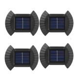 Set 4 lampi LED solare cu lumina bidirectionala pentru garduri, scari exterioare, senzor de lumina, iluminare alb cald