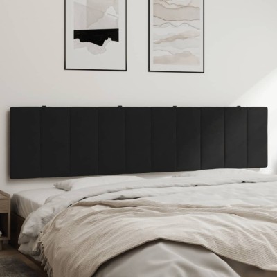 vidaXL Pernă tăblie de pat, negru, 200 cm, catifea 374691 foto
