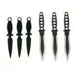 Set 3 cutite de aruncat Ballistic Blades si trei cutite de aruncat, Black Fury, IdeallStore&reg;, otel inoxidabil