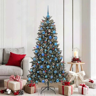vidaXL Brad de Crăciun artificial cu 300 LED Verde 99 x 99 x 180 cm 3395887 foto