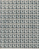 ROMANIA 1945/47 LP 187 REGELE MIHAI I UZUALE HARTIE ALBA VALOAREA 50 BANI ALBASTRU COALA 100 TIMBRE STARE MNH