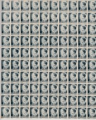 ROMANIA 1945/47 LP 187 REGELE MIHAI I UZUALE HARTIE ALBA VALOAREA 50 BANI ALBASTRU COALA 100 TIMBRE STARE MNH