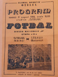 Program meci fotbal &quot;OTELUL&quot; GALATI - STEAUA BUCURESTI (31.08.1986)