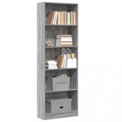 vidaXL Bibliotecă, gri sonoma, 60x24x176 cm, lemn prelucrat 857826 foto