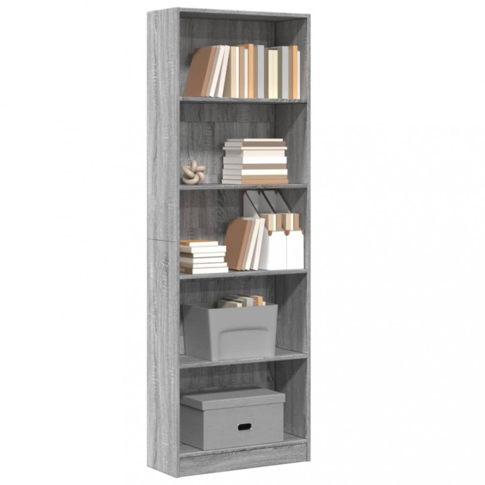 vidaXL Bibliotecă, gri sonoma, 60x24x176 cm, lemn prelucrat 857826