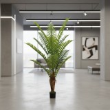 Palmier artificial regal cu ghiveci, 200 cm, 15 frunze, verde
