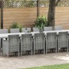 VidaXL Set de masă pentru grădină 17 pcs Gri deschis Ratan Polt 3378671