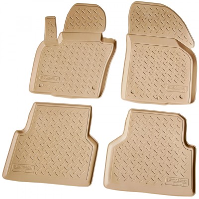 Set de 4 covorase bej cauciuc 3D stil tavita premium pentru VW Tiguan 5N 2007-2016 foto