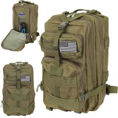 Rucsac army MBrands, Laptop de 17.3 ,impermeabil, steag USA, 50L - Verde