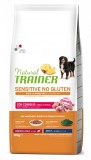 Cumpara ieftin Natural Trainer, Sensitive No Gluten Mediu &amp; Maxi Adult, Iepure si Cereale Integrale, 12 kg