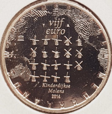 2145 Olanda 5 Euro 2014 Willem-Alexander (Kinderdijk) km 358 foto