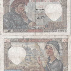 1940 (13 VI), 50 francs (P-93a.1) - Franța