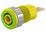 Soclu Banană 4mm 32A 1kV Galben-Verde Aurit